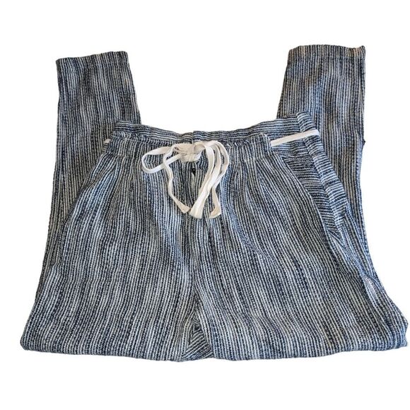 Free people‎ blue and white paper bag pants size 2 - Picture 2 of 4